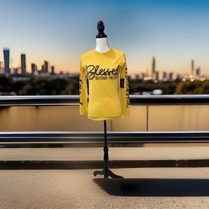 Blessed Beyond Measure Long Sleeve T shirt - Yellow / Mustard Size S NWT!!!